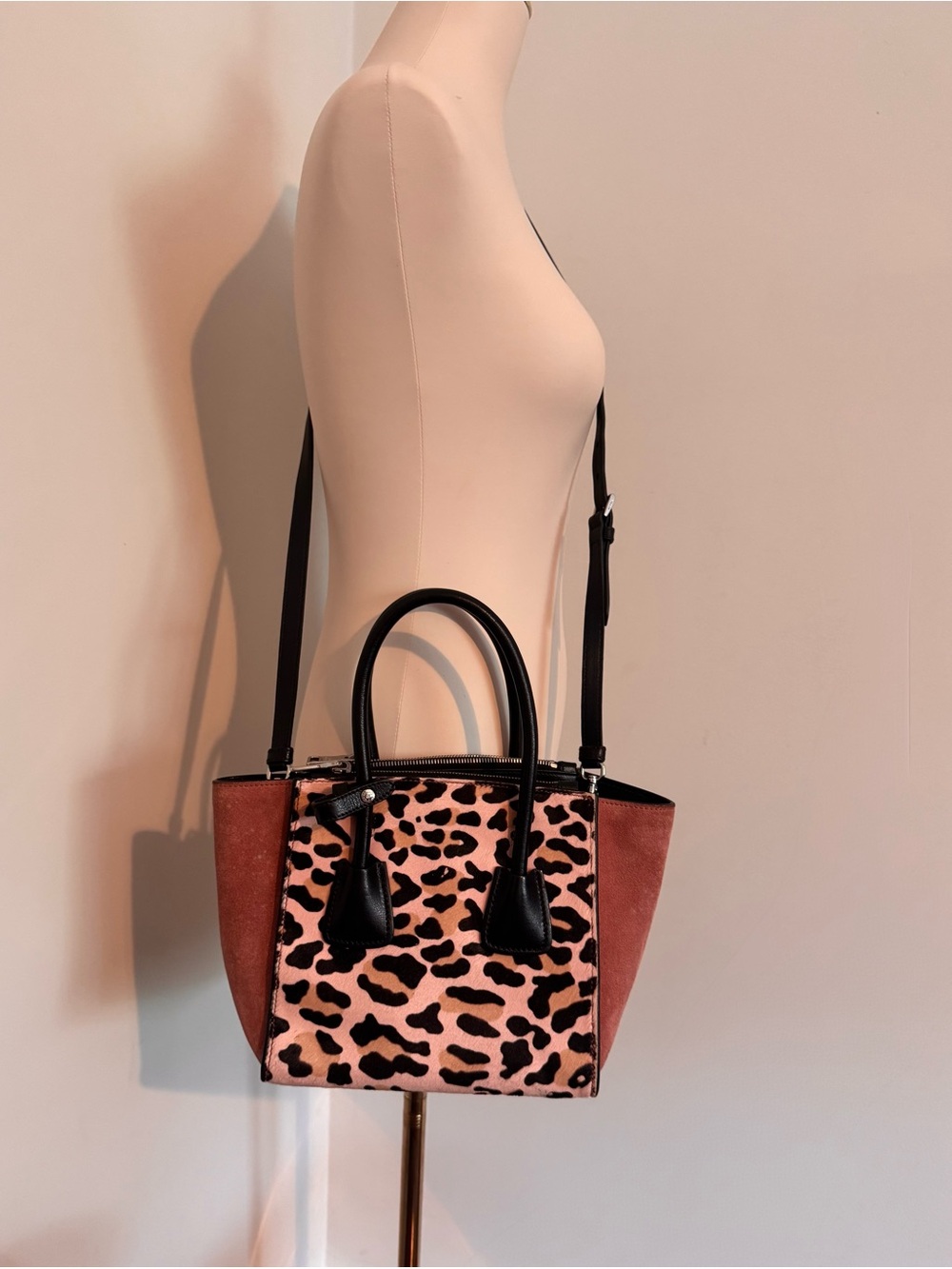 Prada Leopard Calf 2-Way Shoulder Bag